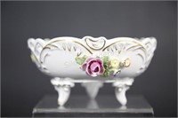 Dresden Footed Floral Decorative Bowl