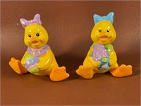 Set of 2 Easter Ceramic Ducks