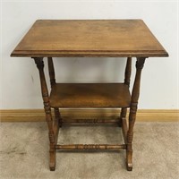 VICROTIAN 2 TIERED OAK CENTER TABLE- CLEAN