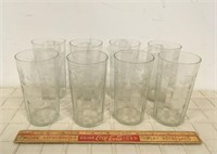 ETCHED GLASSWARE (8)