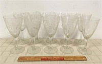 ETCHED WINE GLASSES (10)