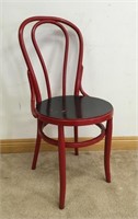 1910 RED PAINTED BENT-WOOD CHAIR