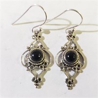 $100 Silver Black Onyx Earrings