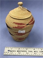 5.5" lidded grass basket by Frances Hale from Hoop