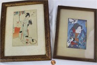 Two Vintage Japanese Framed Prints