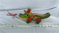 Wooden alligator pull toy