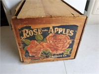 Rose apples wooden crate