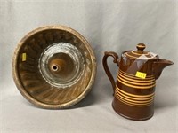 Stoneware Turk's Mold with Coffee Pot