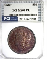 1878-S Morgan PCI MS61 PL Purple Toning