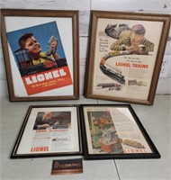 Lionel Trains Framed Advertisements