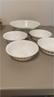 Corelli Butterfly Gold Salad Bowl + 4 cereal bowls