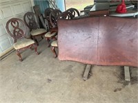 6 ft Oak table and chairs