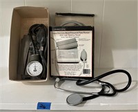 blood pressure cuff and stethescope