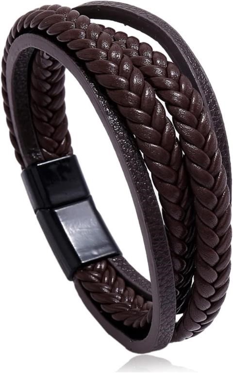 (N) Cross Bracelet Christian Gifts for Men Leather