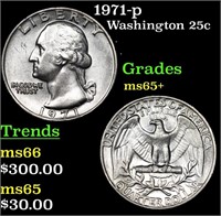 1971-p Washington Quarter 25c Grades GEM+ Unc