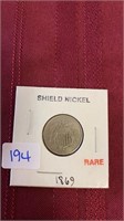 1869 SHIELD NICKEL