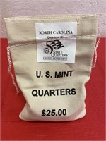 Unopened bag US Mint North Carolina Quarters $25