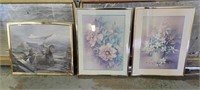 Wall Art - 2 Floral Prints and Mountain Goats -