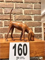 Wooden Dog Figure Signed(Den)