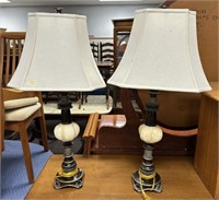 Pair of Decorative Candle Stick Table Lamps