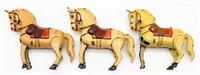 (3) German Tin Windup Bucking Horses