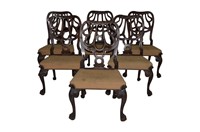 A Set of Six Art Nouveau Georgian Mahogany Chairs