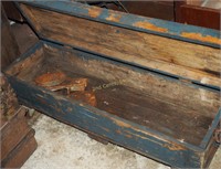 Primitive 42” Long Wood Tool Chest On Casters
