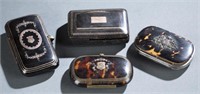4 Tortoise Shell, cases, 19th/20th century.
