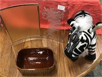 Picture Frame, Stuffed Zebra, Ceramic Dish