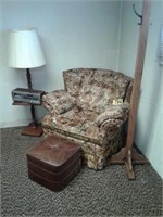 Oak hall tree w/ couch & chair & more