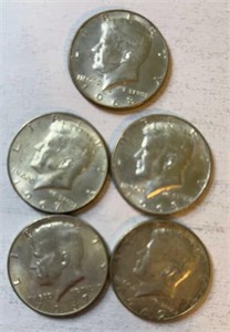 (5) Kennedy Half Dollars 40% Silver