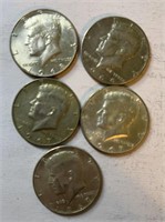 (5) Kennedy Half Dollars 40% Silver