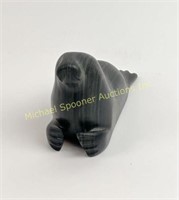 ALICE EQILAQ - INUIT STONE CARVING BEARDED SEAL