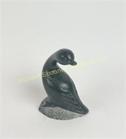 NOAH TUKI - INUIT STONE DUCK CARVING