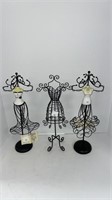 (3) metal necklace holders