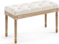 NEW$100 32'' FRENCH TUFTED END BENCH-ASSEMBLY REQ'