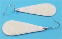 Ivory earrings on sterling hooks       (N 63)