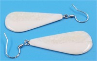 Ivory earrings on sterling hooks          (N 63)