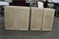(2) 2-Door Unfinished Maple Cabinets,