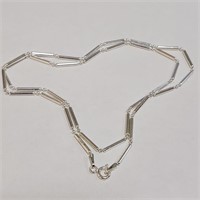 Sterling Silver Ball & Bar Chain Necklace SJC