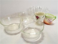 (3) PYREX Berry Bowls -Tiny Porcelain Cup & Goblet