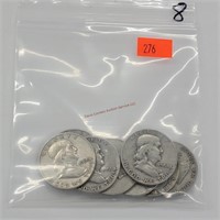 8- Franklin Half Dollars