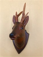 Vintage German Wood Deer Head Carving