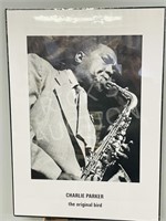 framed poster Jackie Parker jazz player - 25 x 36"