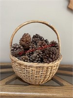 Woven Basket Pine Cones (entry Way)