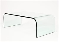 LEON ROSEN PACE COLLECTION WATERFALL GLASS TABLE