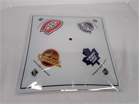 NHL Hockey Glass Light Cover, measures approx 14