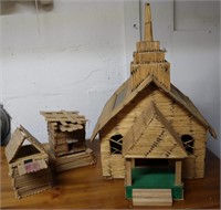 Wood Hand Made Church & Buildings