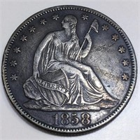 1858-O Seated Liberty Half Dollar High Grade