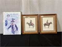 3pc Fr. Art Prints: Will Rogers Memorial, Cowboys